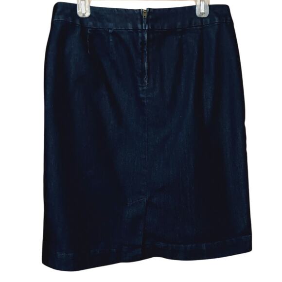COLDWATER CREEK Denim Jean Skirt Size 14 Dark Wash Straight Casual Work School - Picture 8 of 8